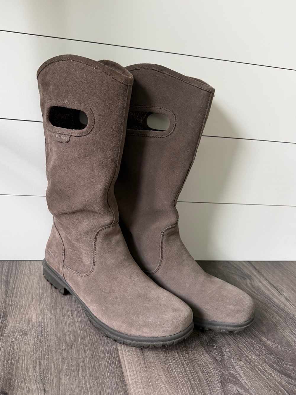 Bogs Betty Tall Taupe colored Suede Boots